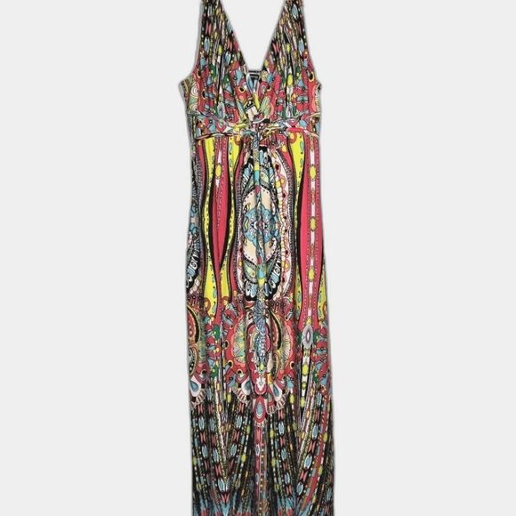 New Directions Colorful Maxi Dress Petite Large PL - Picture 1 of 11